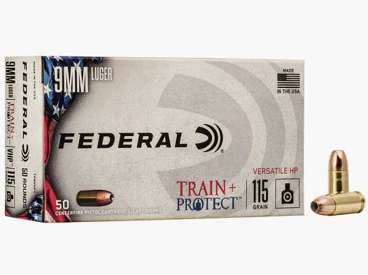 Federal Train+Project 9mm Luger 115GR JHP 50 cartucce