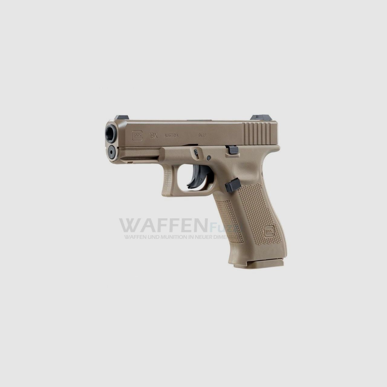 Glock 19X FDE CO2 Pistole Kaliber 4,5mm Stahl BB