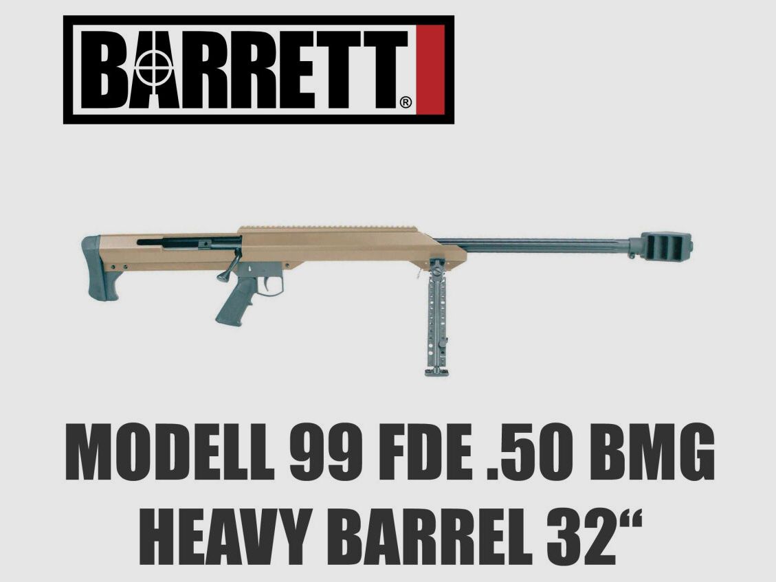 BARRETT Einzelladerbüchse BARRETT Modell 99 in .50 BMG mit HEAVY BARREL 32" in FDE - Flat Dark Earth