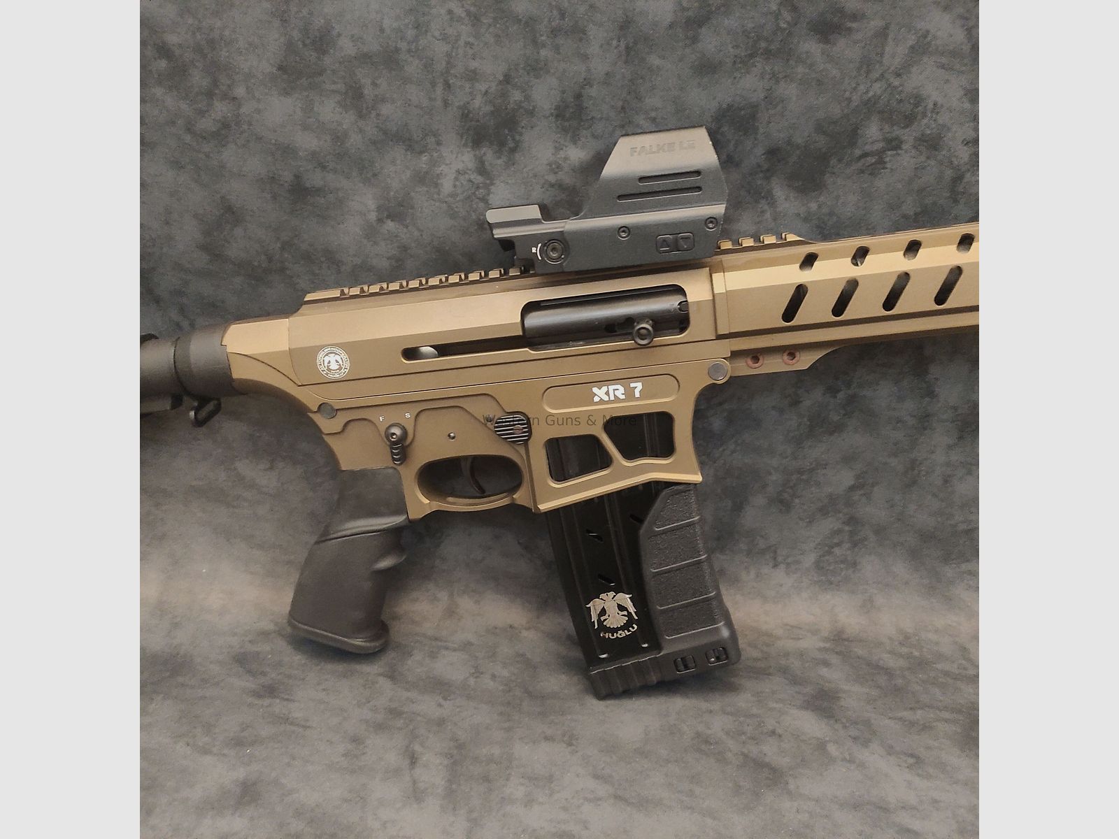 Huglu SLF HUGLU XR-7, Cal.12/76 in Bronze + DOT Falke LE