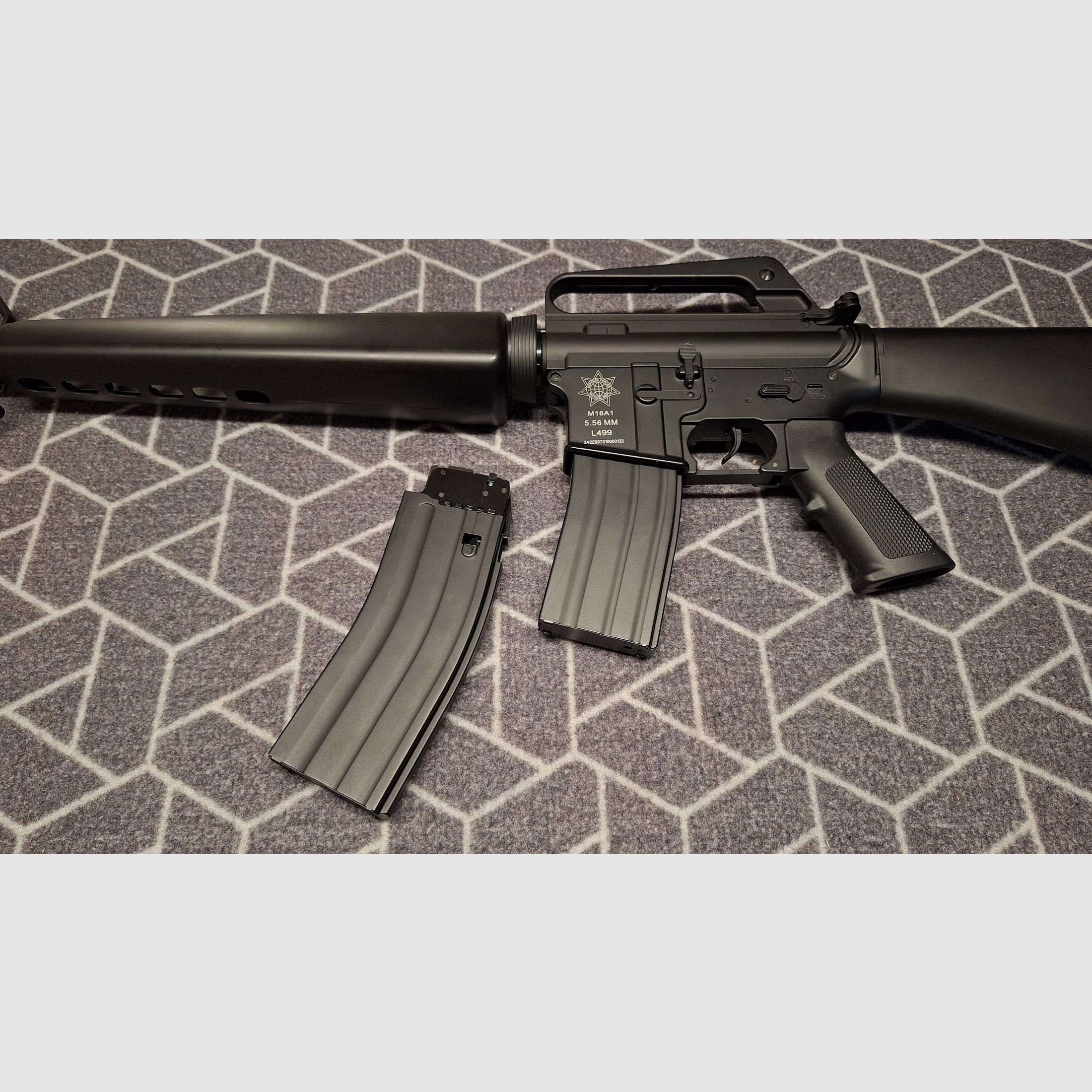 M16A1 VN Vietnam fusil d'assaut, métal plein, CO2 calibre 4,5BB, 2x chargeur-NEUF!