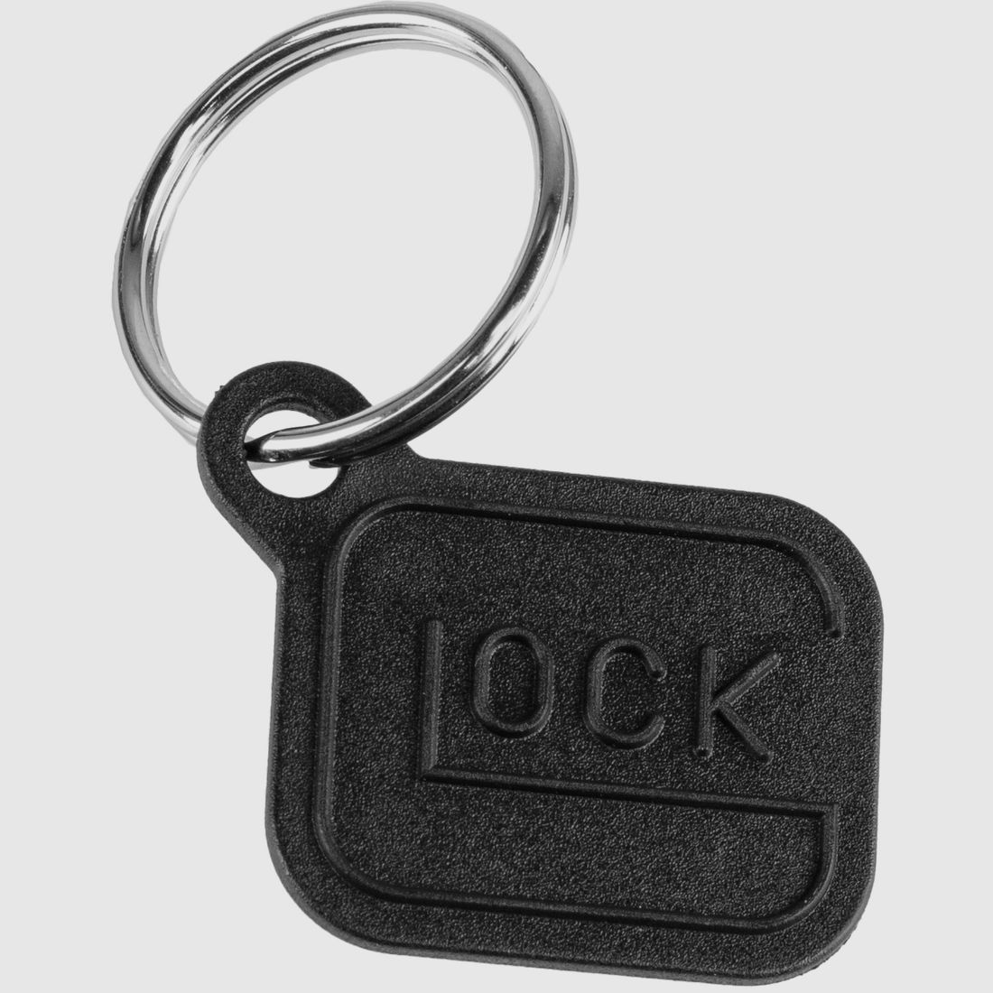 Glock Schlüsselanhänger „Logo“ – Polymer/Kunststoff – Schwarz – ca. 2,7×3,2 cm
