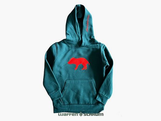 Hoodie Jägerkind Frischling  Waldgrün/Neonorange