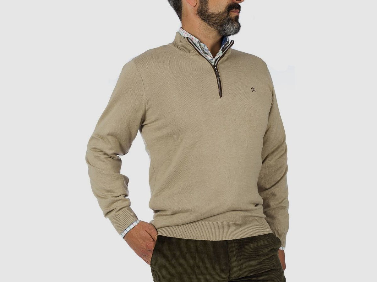 Jersey Caza Herren Drakes Beige