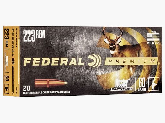 Federal Premium Nosler Partition .223 Rem. 60GR 20 cartucce