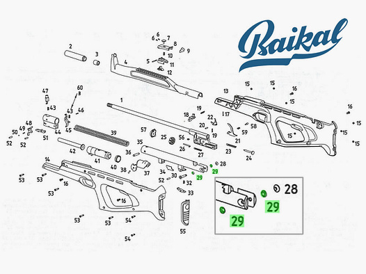 Zahnscheibe (Washer) von Luftgewehr Baikal MP 514, Ersatzteil 29