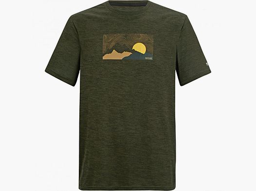 Fingal T-shirt met graphic print heren (Dark Khaki Marl)