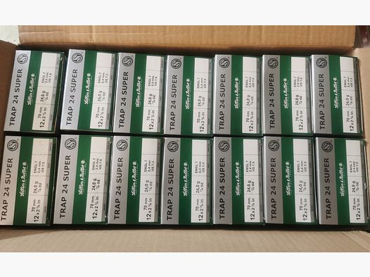TRAP Schrot 12/70: 2,4mm 24gr S&B Trap 24 Super Topshot 950 Schuß