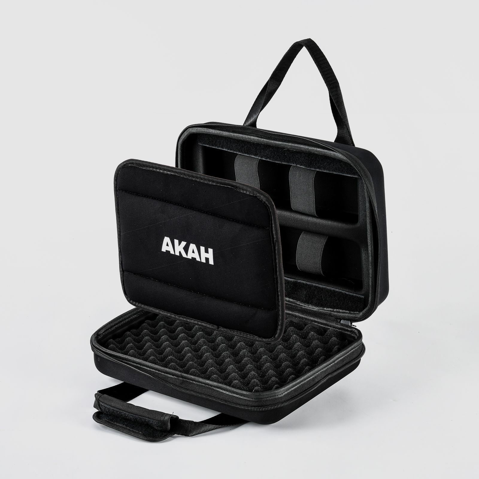 AKAH Hardcase Kurzwaffenkoffer – Nylon/Noppenschaum, abschließbar – 30,5×22,5×10,5 cm – Schwarz