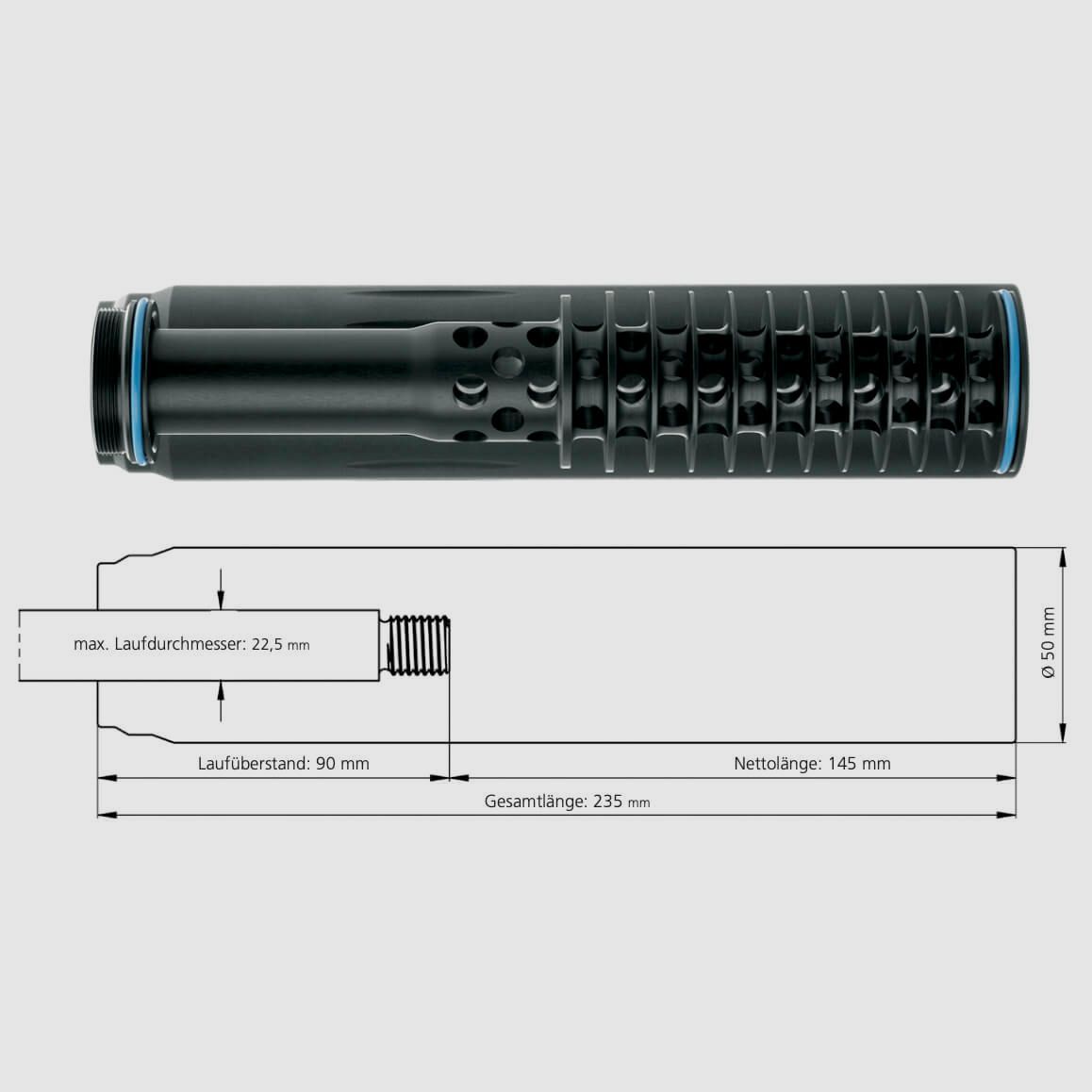 Schalldämpfer ERA SOB1 Kaliber 5,7 - 9,5 mm