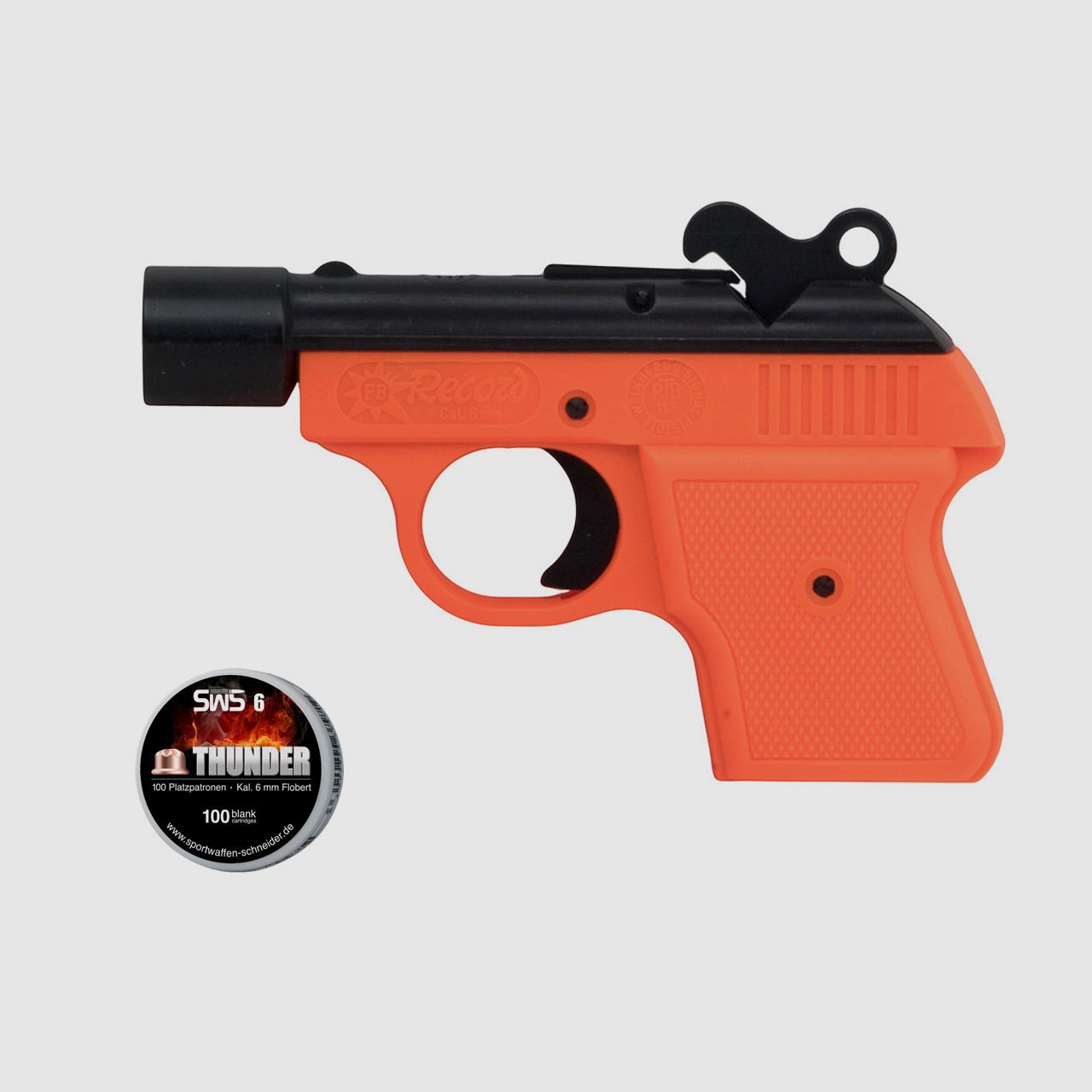 Schreckschuss Pistole Record Weinberg brĂĽniert Kaliber 6 mm Flobert K. (P18) + 100 Schuss