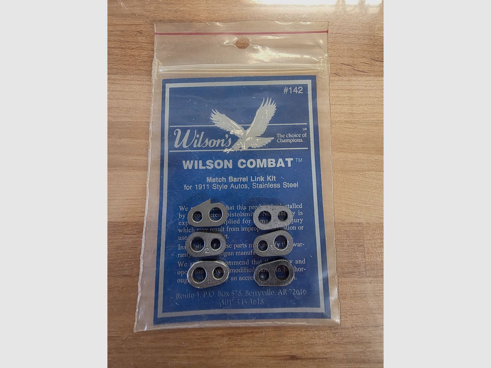 Wilson Combat 1911 Match Barrel Link Kit Edelstahl 142 – 6-teilig mit Ramped-Barrel-Link