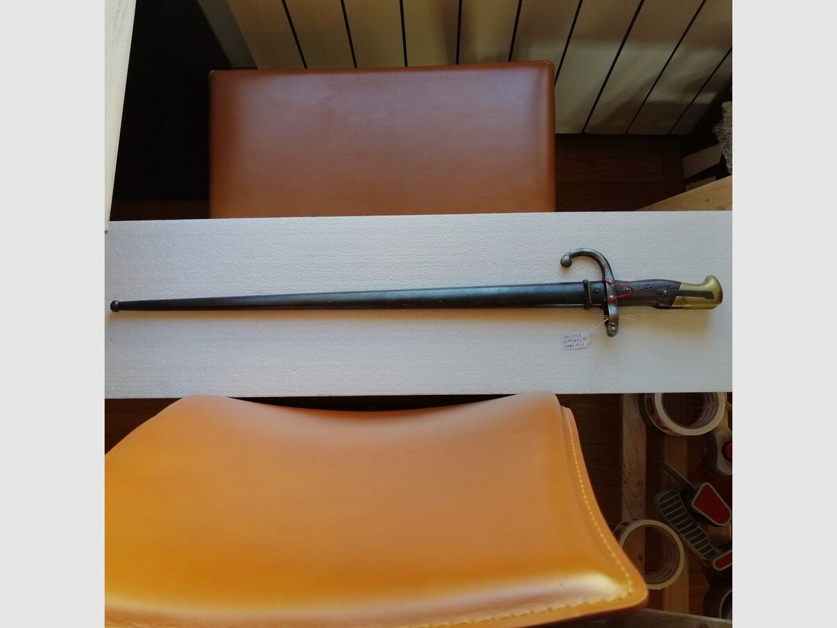 Sehr schöne Bajonett für Gewehr GRAS Mod 1874 – Waffenfabrik Châtellerault – mit Nummer – Hervorragender Zustand, Bild 3 von 17
