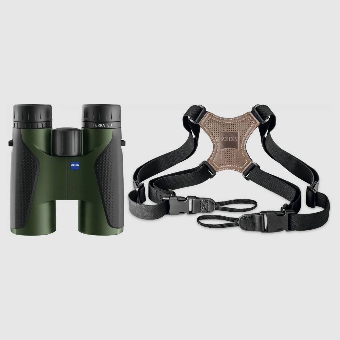 Zeiss ZEISS Terra ED 10x42 schwarz/grün + Zeiss Komfort-Kreuzriemen