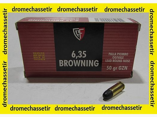 boite de 50 cartouches Fiocchi 25 ACP, 50 grains Lead round nose