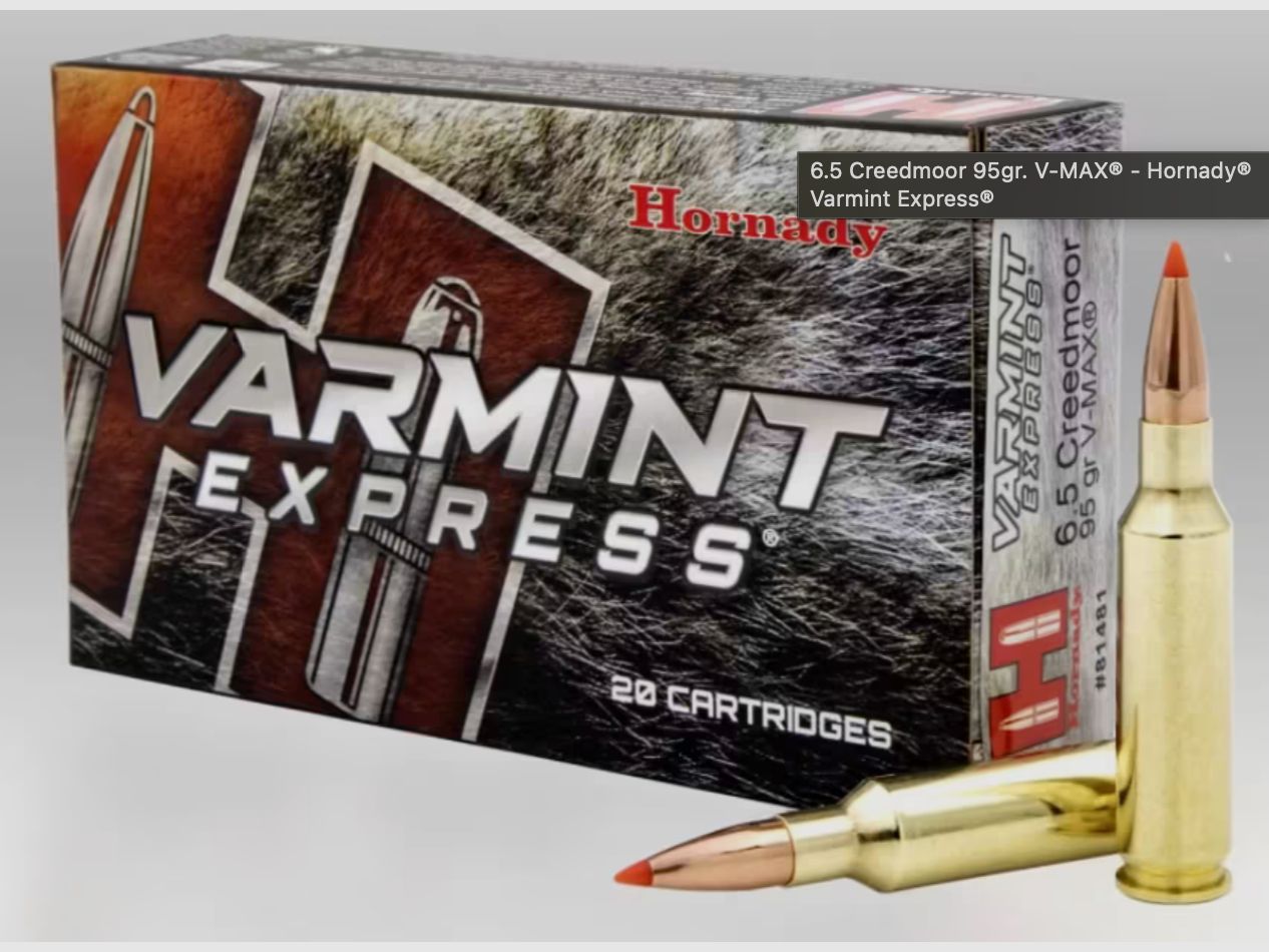Hornady 81481 Munition 6,5 Creedmoor 95grs. V-Max 20 Stück