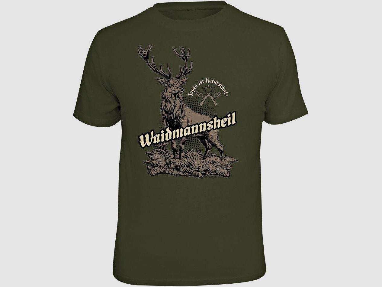 "Waidmannsheil" T-shirt Heren (Olijf)