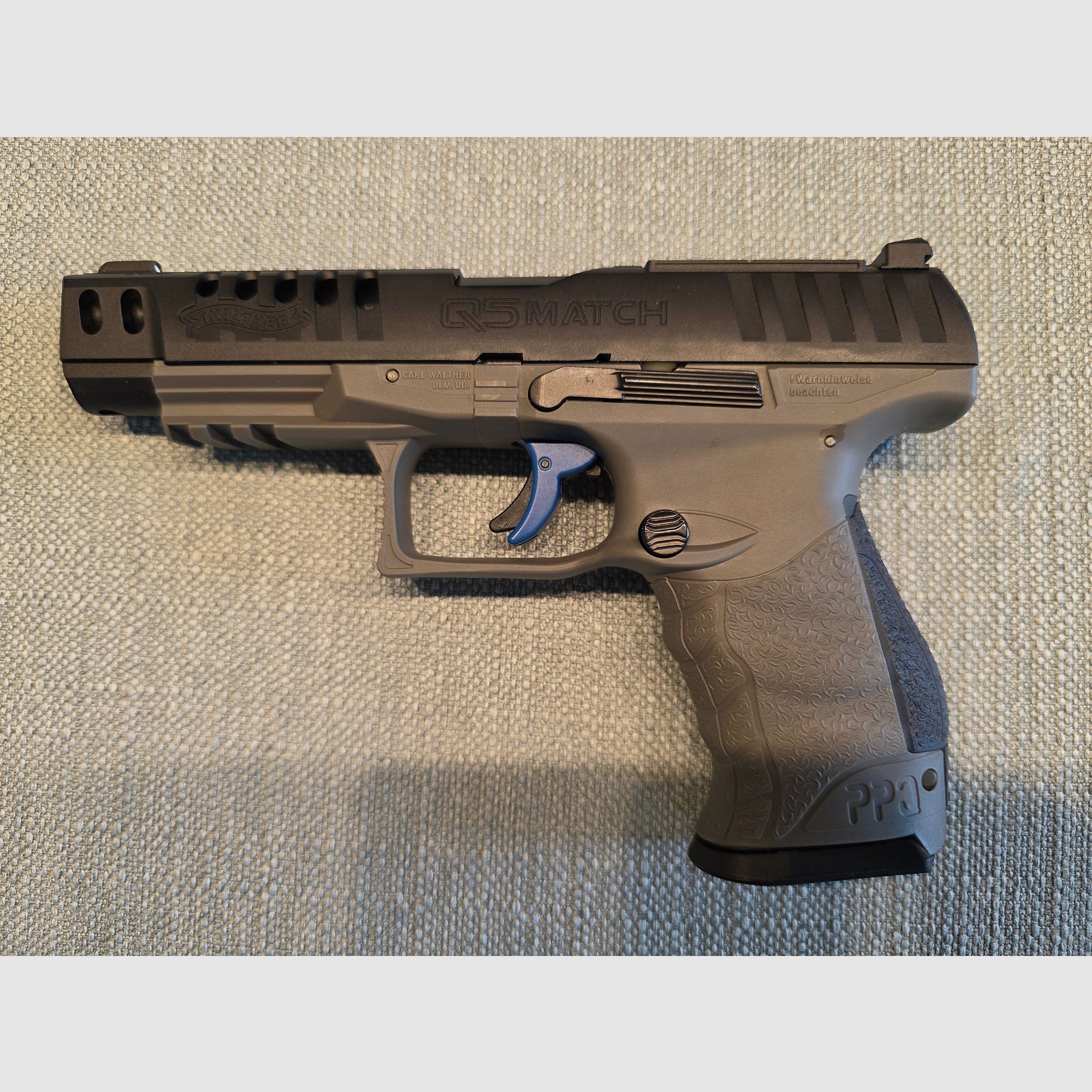 Walther Q5 Match 5" Combo Set Tungsten Gray - Pistola Blowback Co2 4,5 mm Diabolo con accesorios, imagen 3 de 9