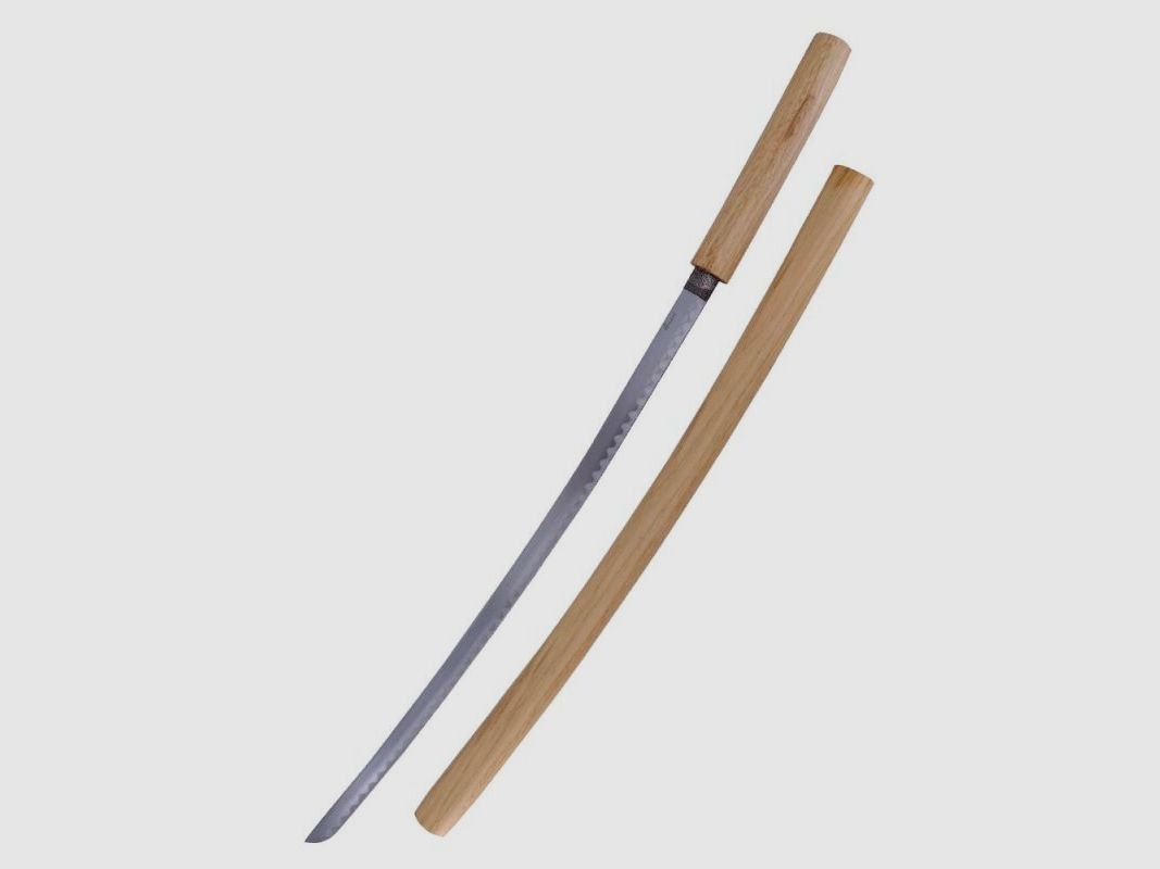 Samurajski miecz katana w drewnianym wzorze