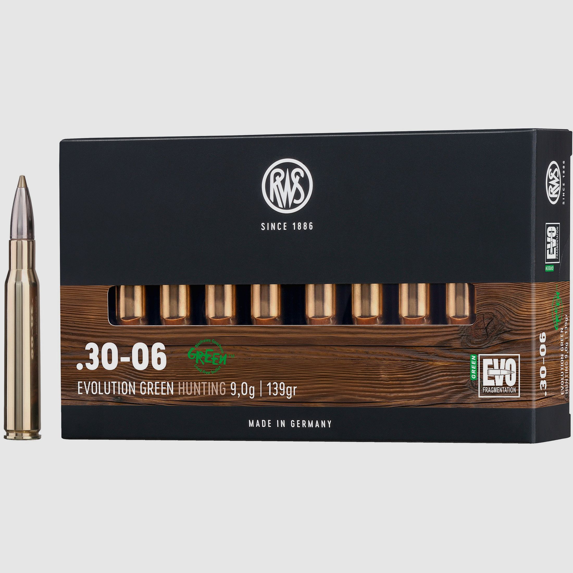 RWS Büchsenpatronen Evolution Green .30-06 Spr. 139 grains