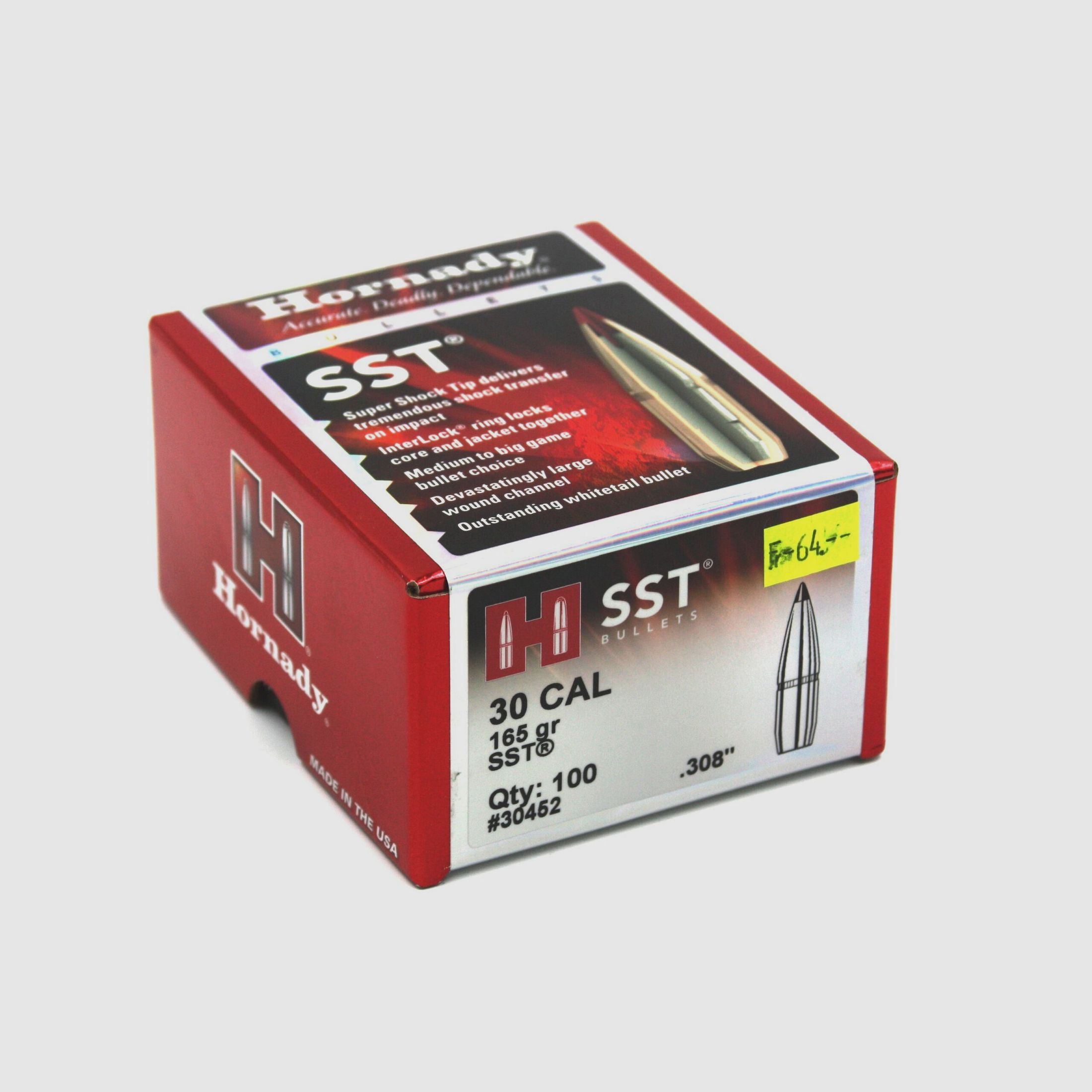 Büchsengeschosse, Hornady .308 SST, 165gr,100 Stk, .308 Win.