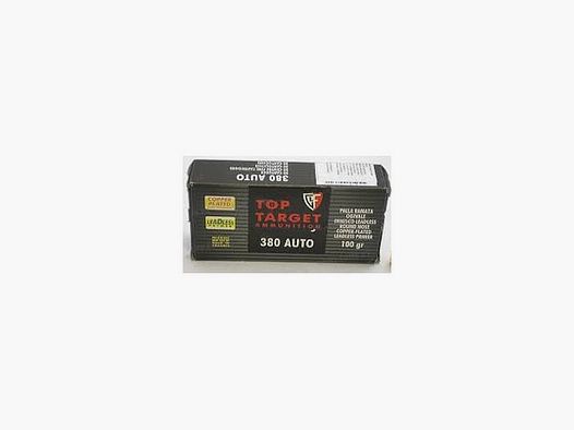 Cartuccia a palla per pistola Fiocchi cal. 380 Auto ogiva full metal jacket 95 gr