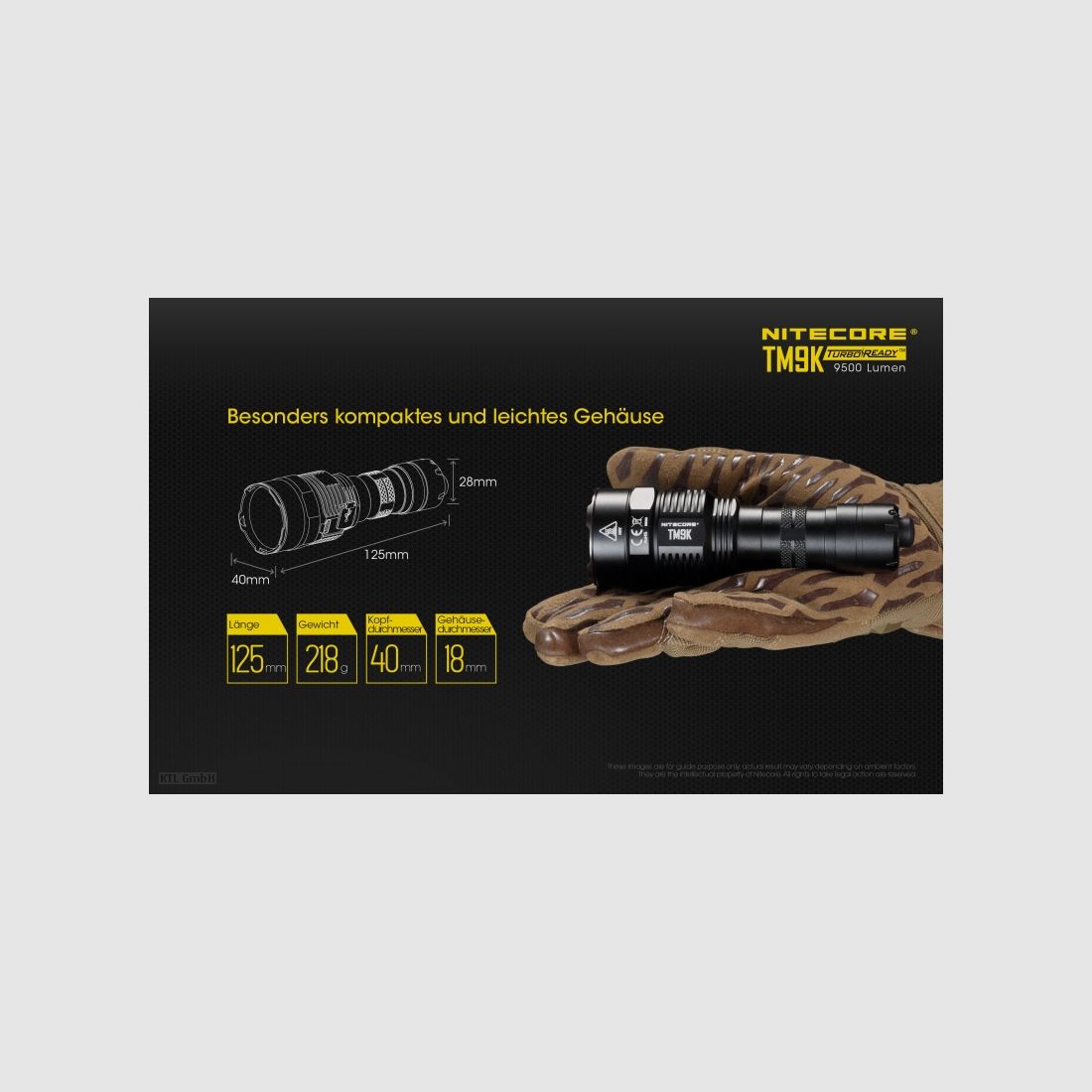 Nitecore TM9K Taschenlampe TM9K 9500 Lumen