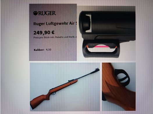 carabina ad aria compressa __ Ruger Air Scout Rancher __ calibro 4,5 mm (.177) ___ Nuovo Prezzo 249,- EUR