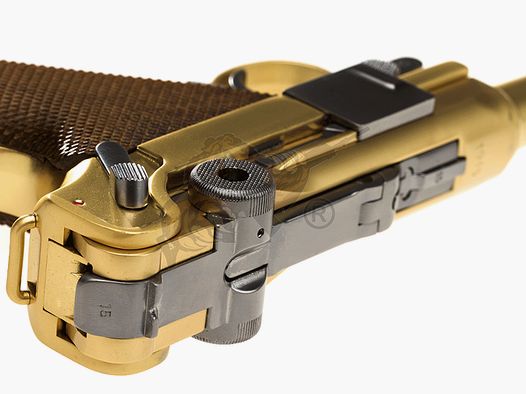 WE P08 Vollmetall GBB Gold -F-