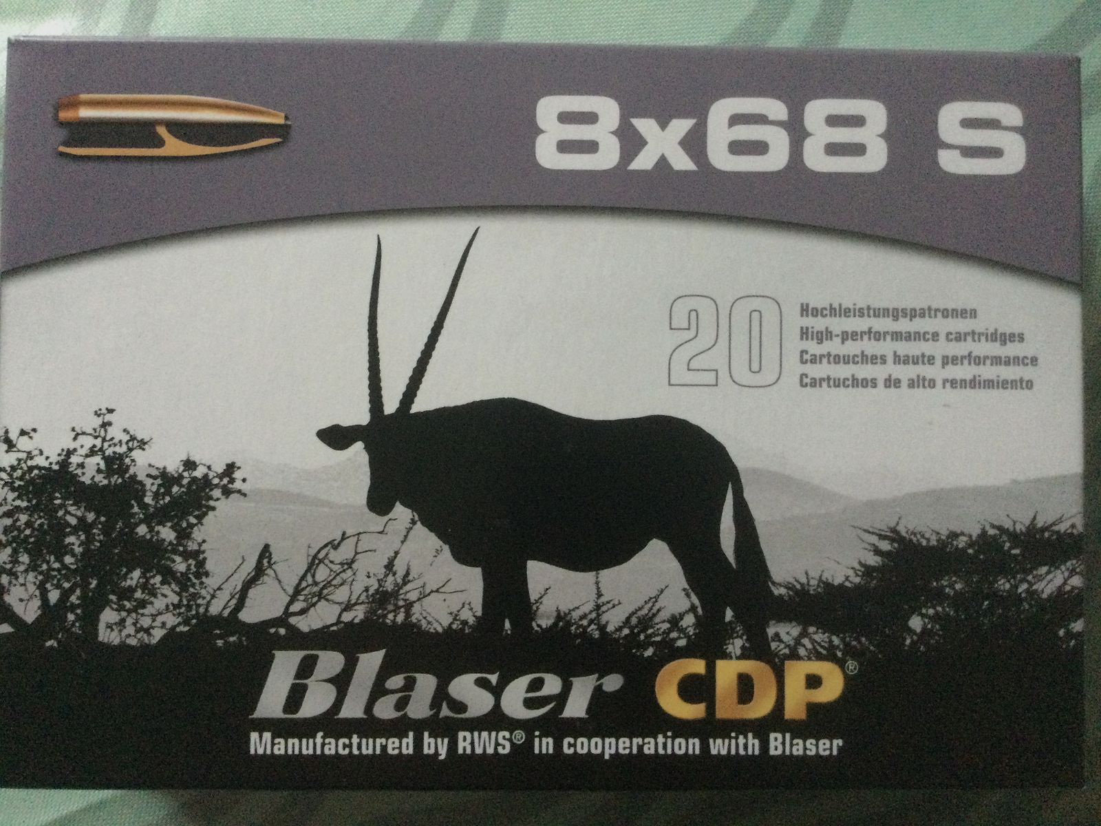 Patrone 8x68S Blaser CDP 12,7