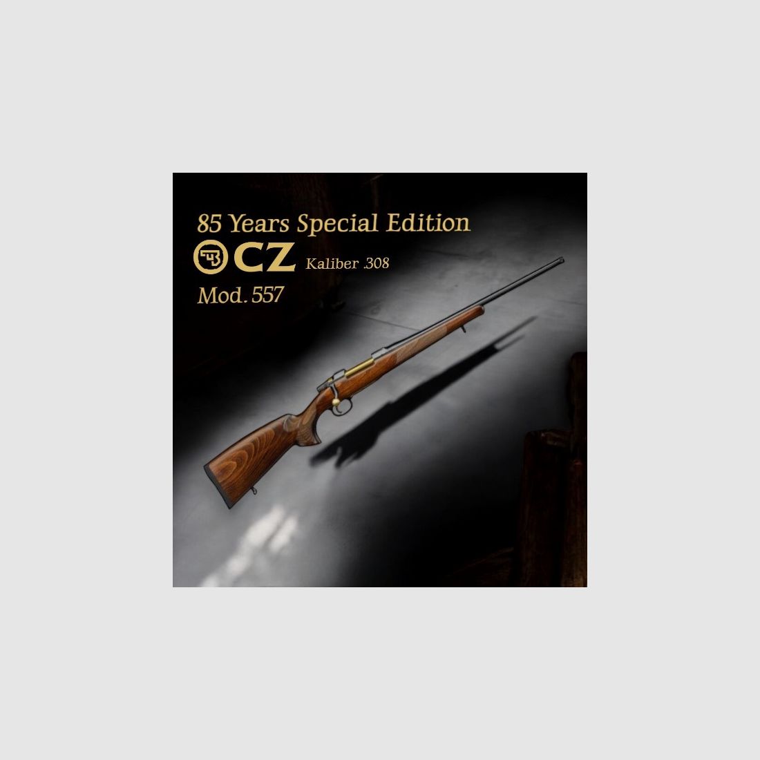 CZ 557 75 jaar CZ Editie Goud Geplateerd - Kal. .308 Win, afbeelding 1 van 3