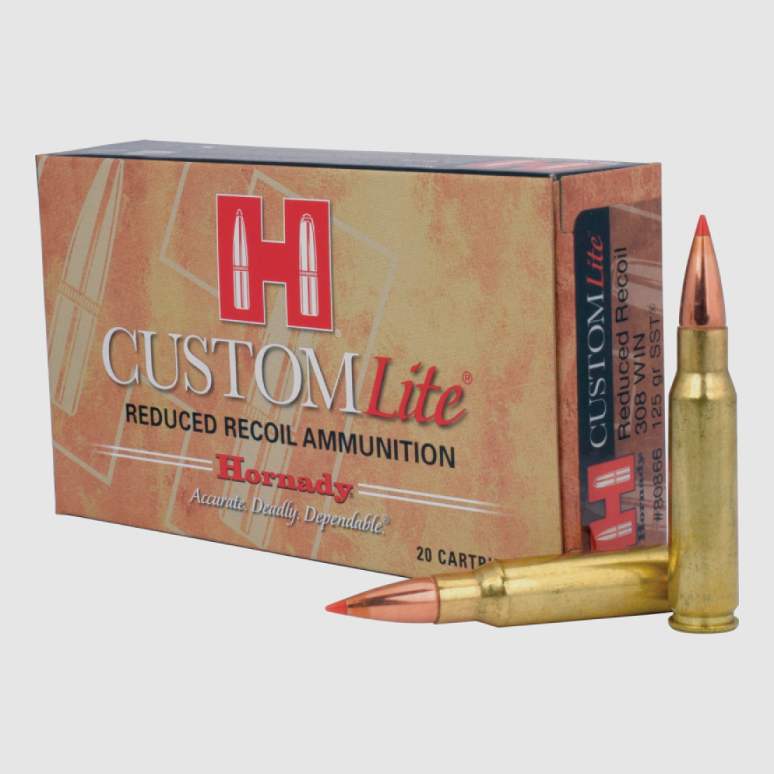 308 Winchester Hornady CUSTOM LITE� 125 gr SST� VE20