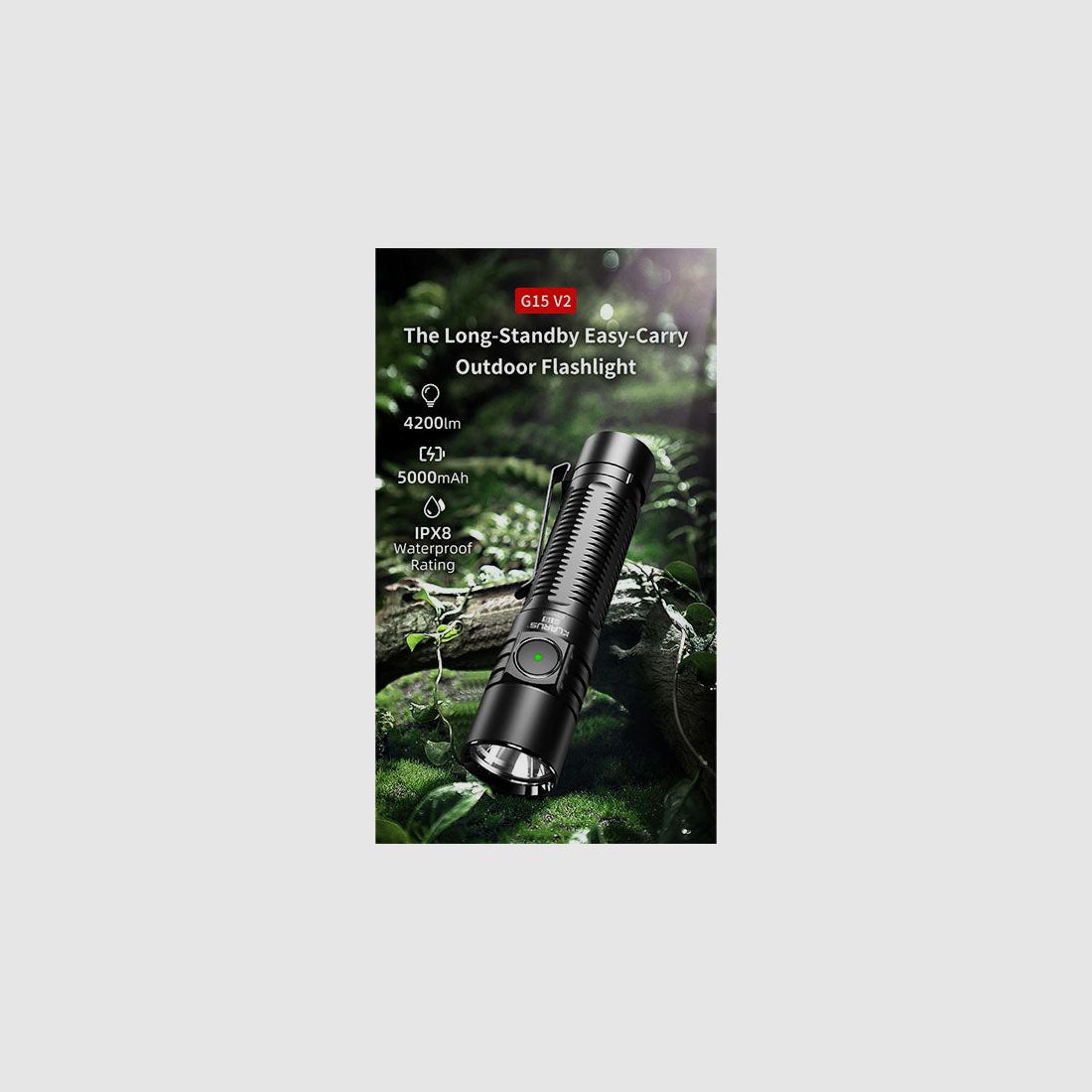 LED flashlight G15 V2, 4,200 lumens (including battery), image 6 of 12