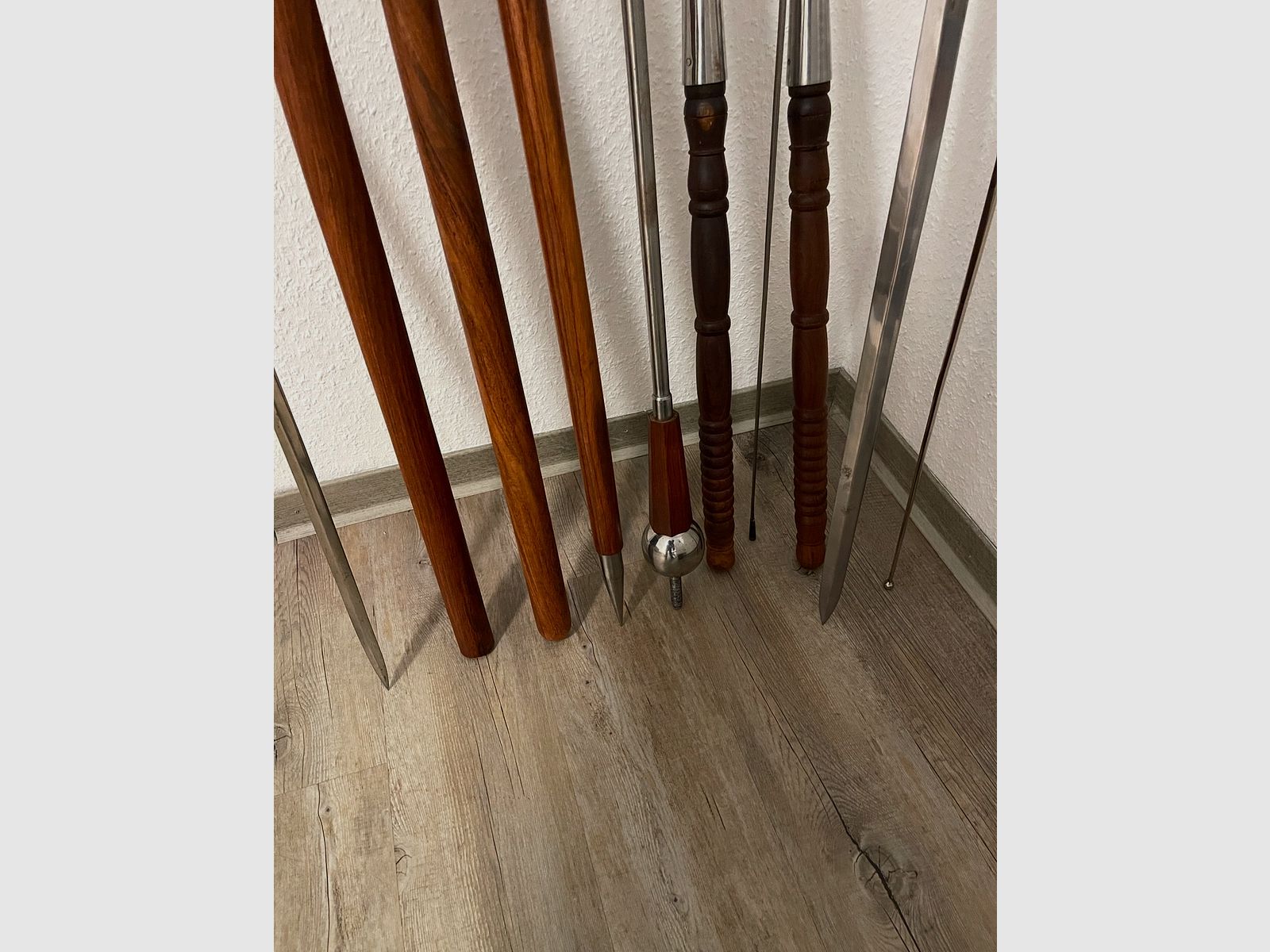 Collection of sword, spear,