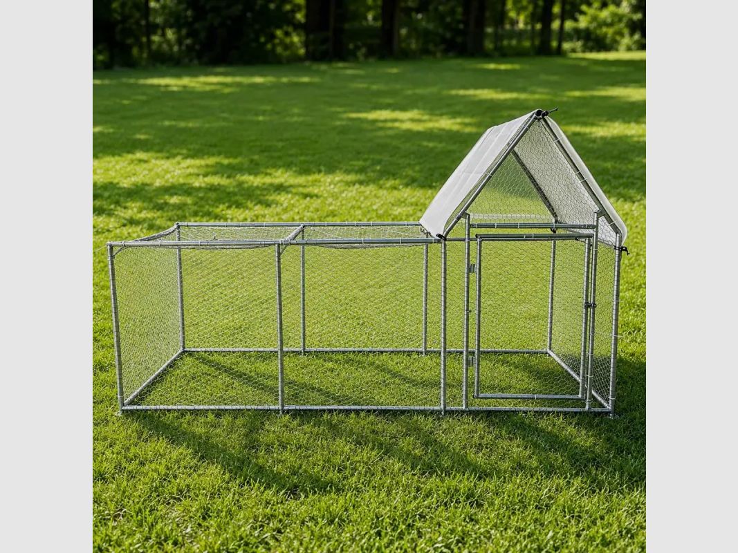 Poultry enclosure 3x1x1.7 m with tarp Sturdy and practical, image 6 of 8