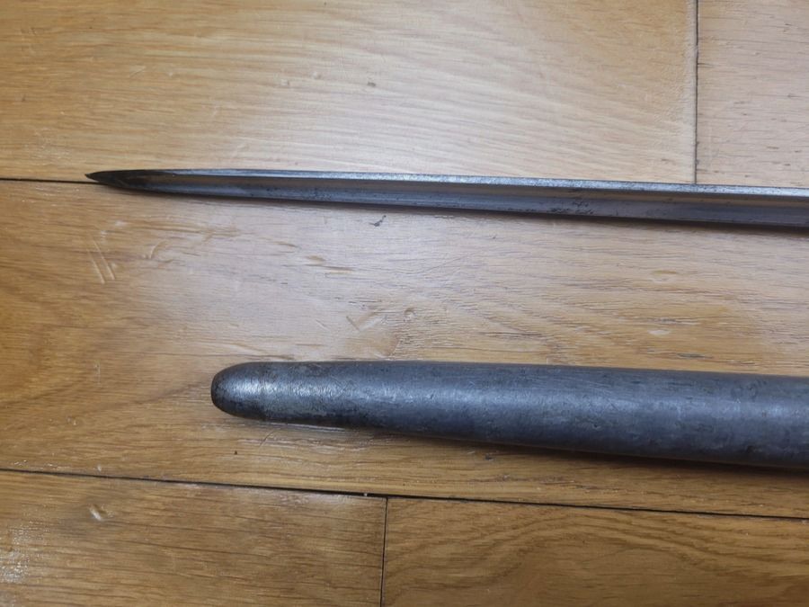 Rare ERSOC bayonet Ersatz ES08 German – iron grip on Belgian socket bayonet base JPL – TBE, image 9 of 18