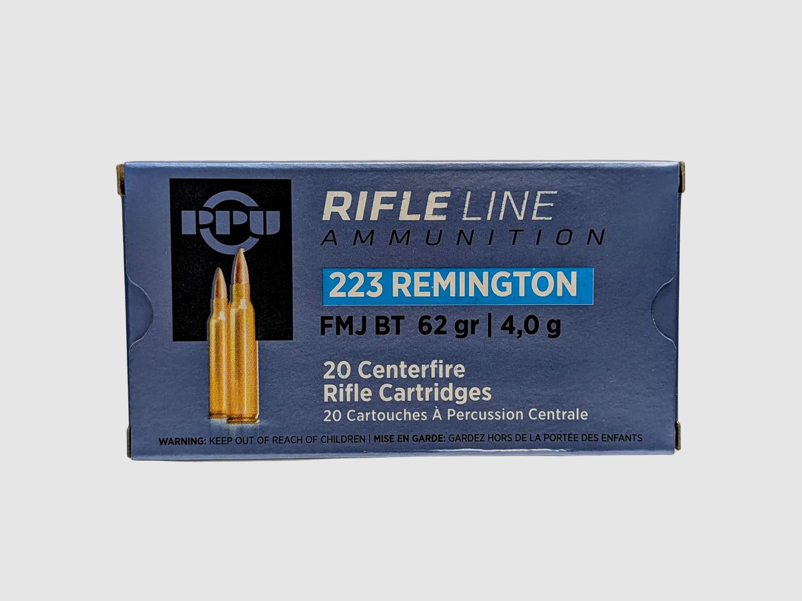 PPU Kaliber .223Rem FMJ BT 62gr 20 Schuss