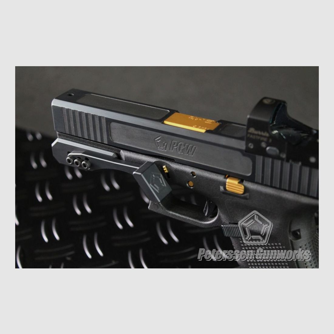 Peterssen Gunworks PGW frame weight with thumb rest for – all Glock pistols