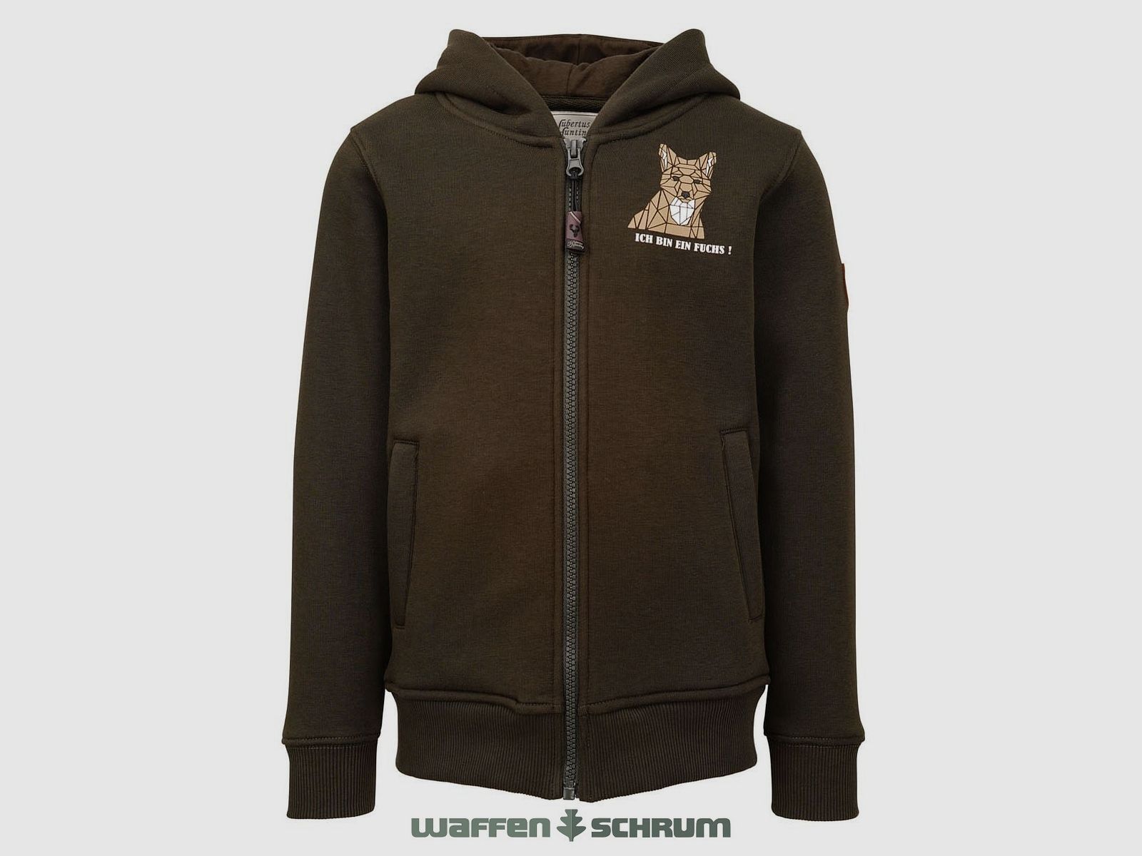 Hubertus Hoodie- Ich bin ein Fuchs Oliv