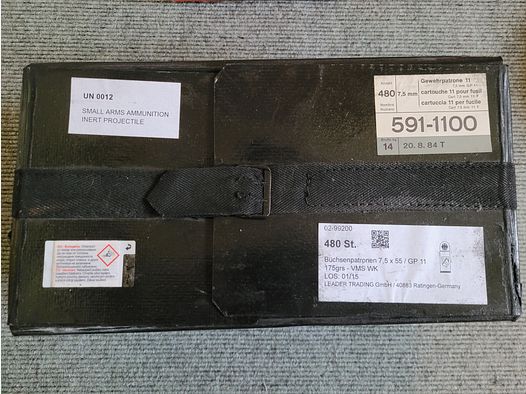 1920 cartouches VM FMJ 7,5x55 Suisse GP 11 fabrication militaire suisse originale