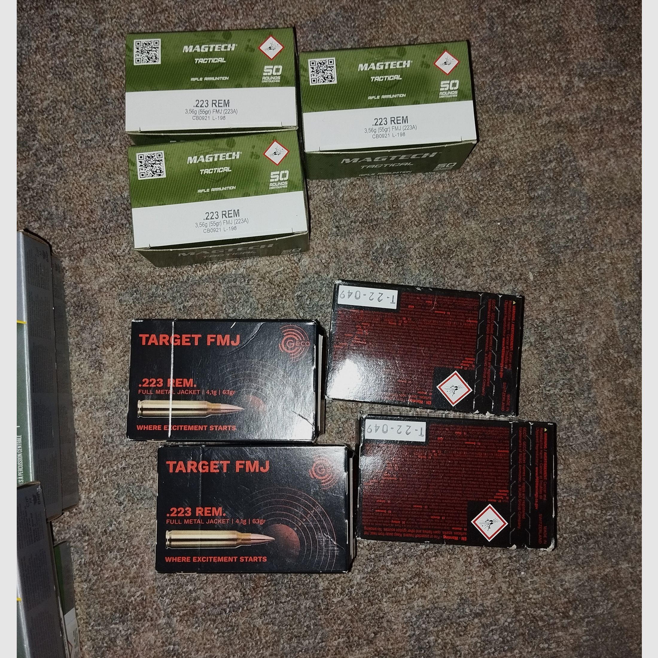 500 cartucce a palla piena cal 223 Remington di MAGTECH e TARGET FMJ