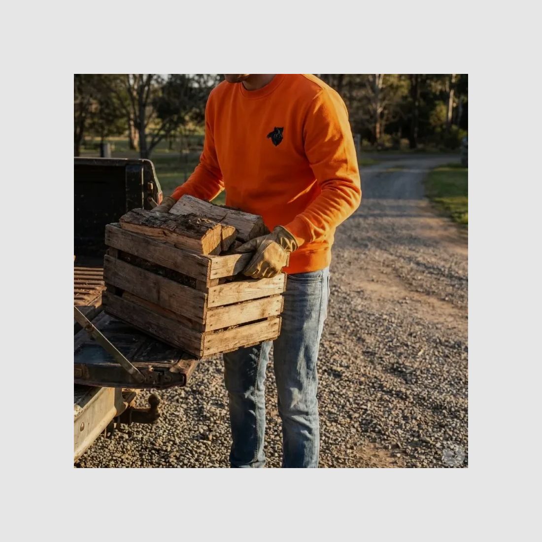 Sweat Orange Sanglier Treeland 100% Polyester Bestickt, Bild 4 von 10