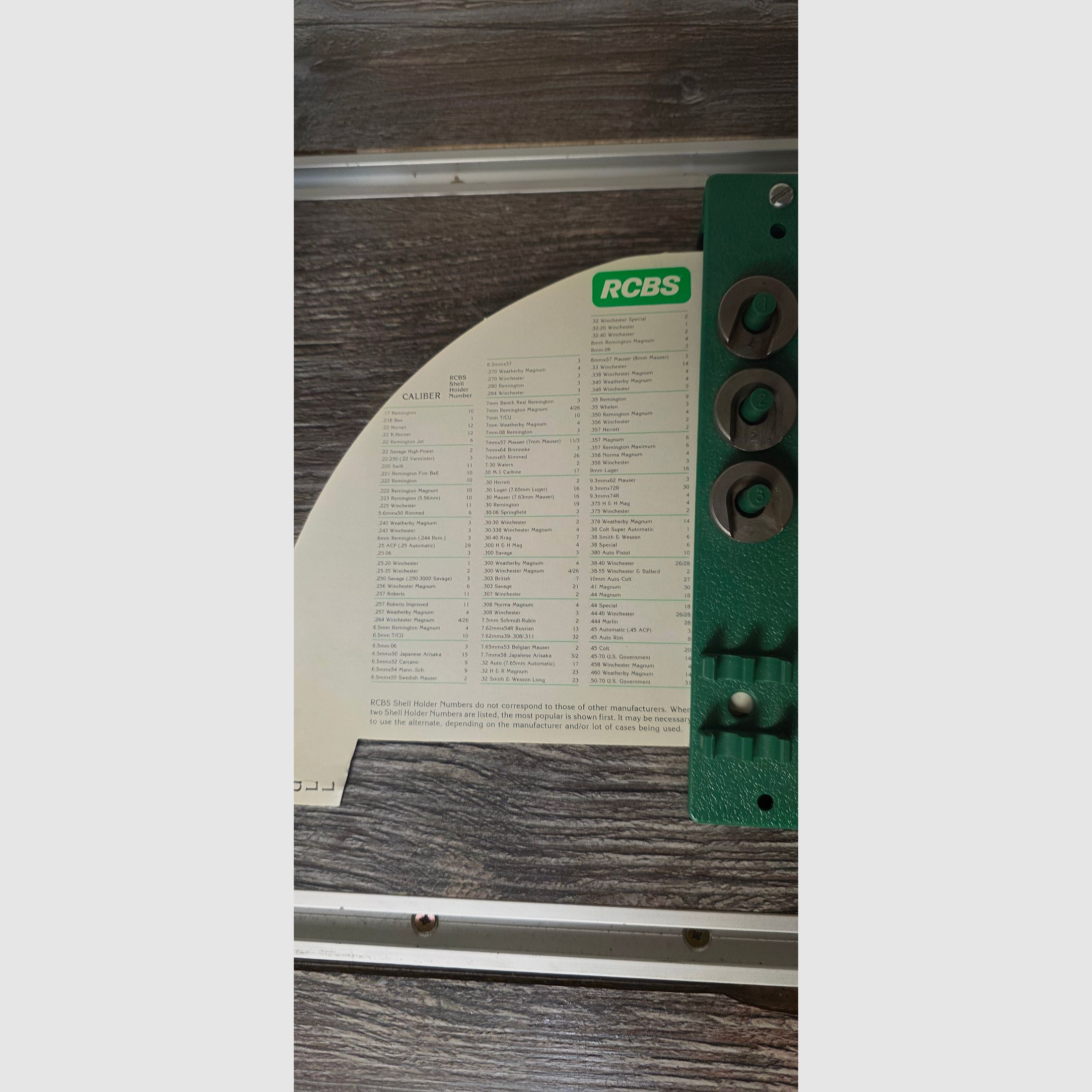 RCBS shell holder No: 1 2 3 4 5 7 8 with carrier