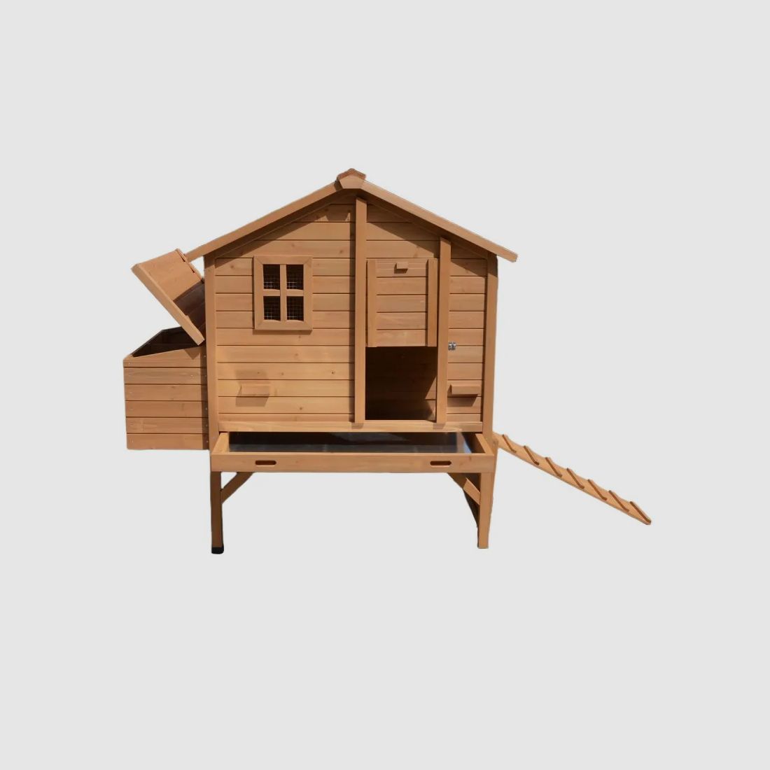 Poulailler en bois surélevé avec pondoir 140 × 90,4 × 135,5 cm, image 2 sur 11