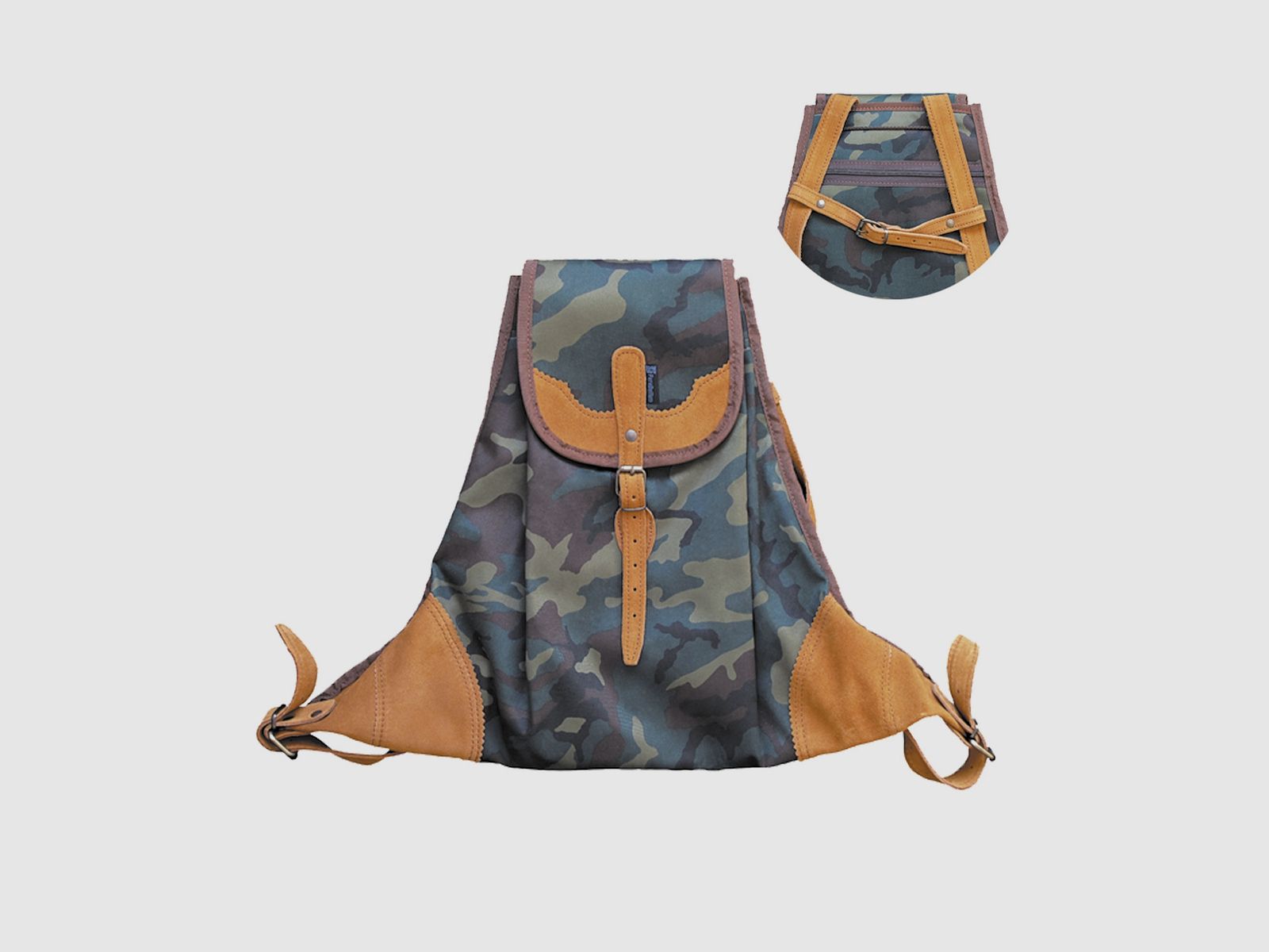 PARABELLUM Borsa in tela e suede color woodland