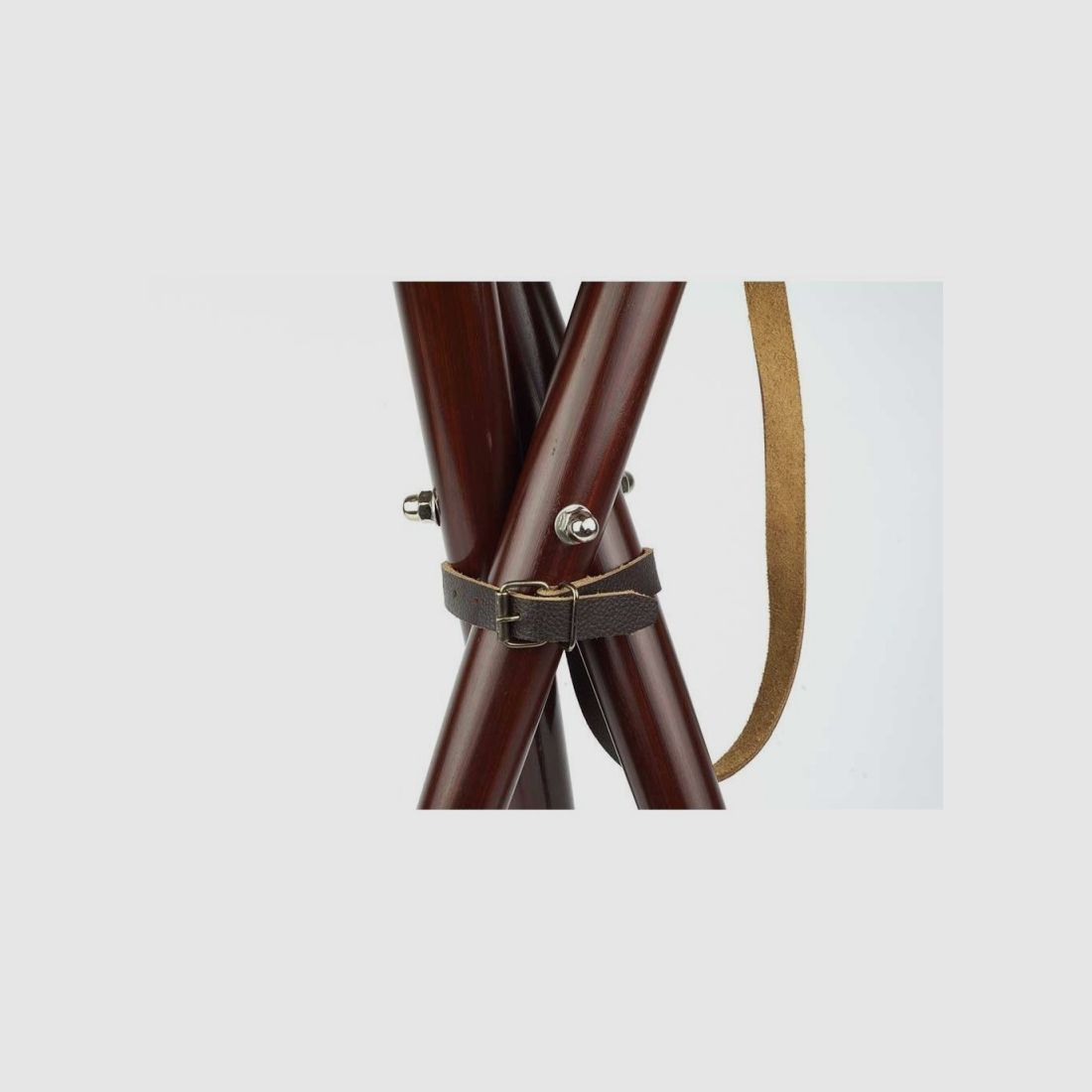 Hocker Holz und Leder - 3 Beine - Stahl, Bild 8 von 9