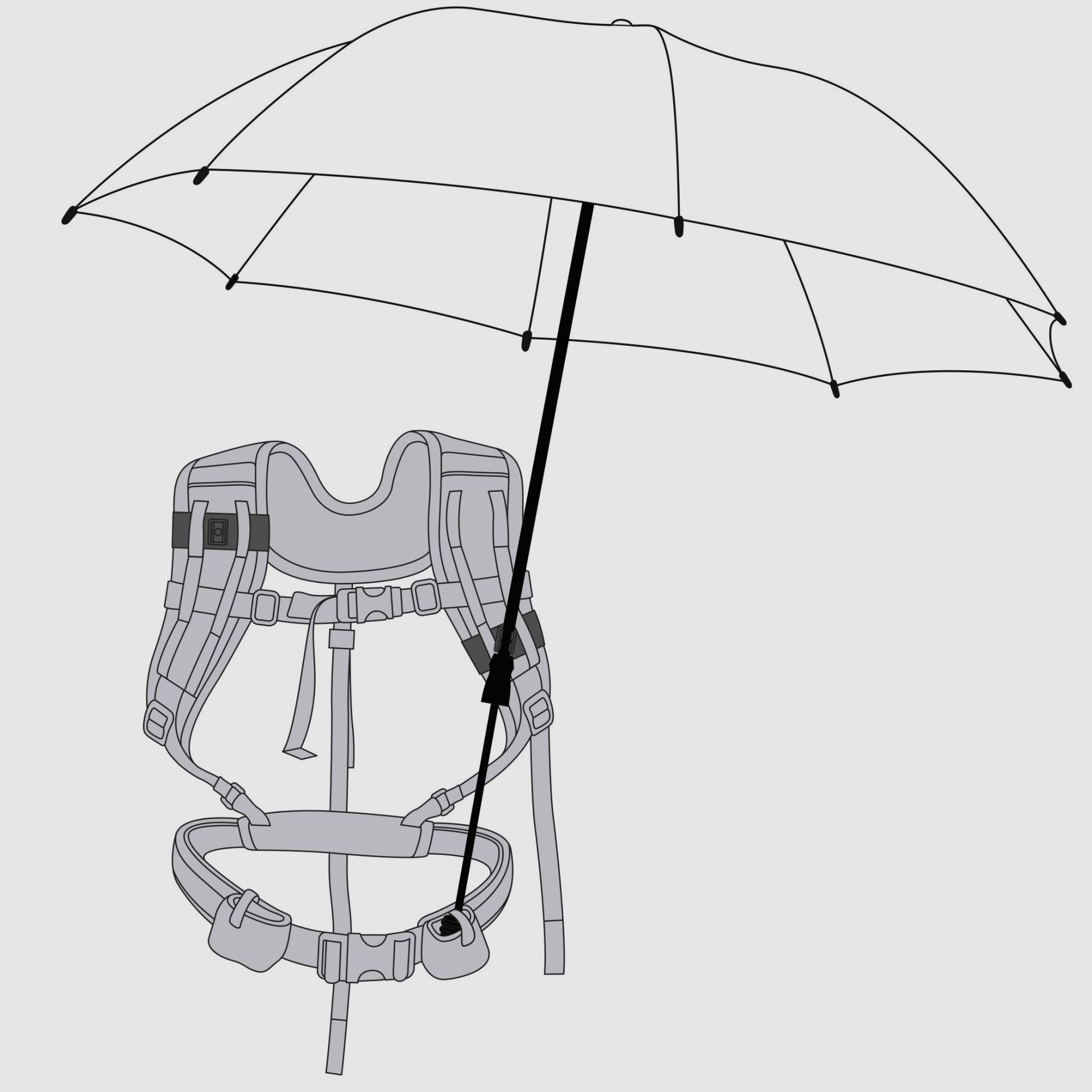 EuroSCHIRM Swing Handsfree Tragesystem für freihändige Regenschirme Schwarz, Bild 4 von 10