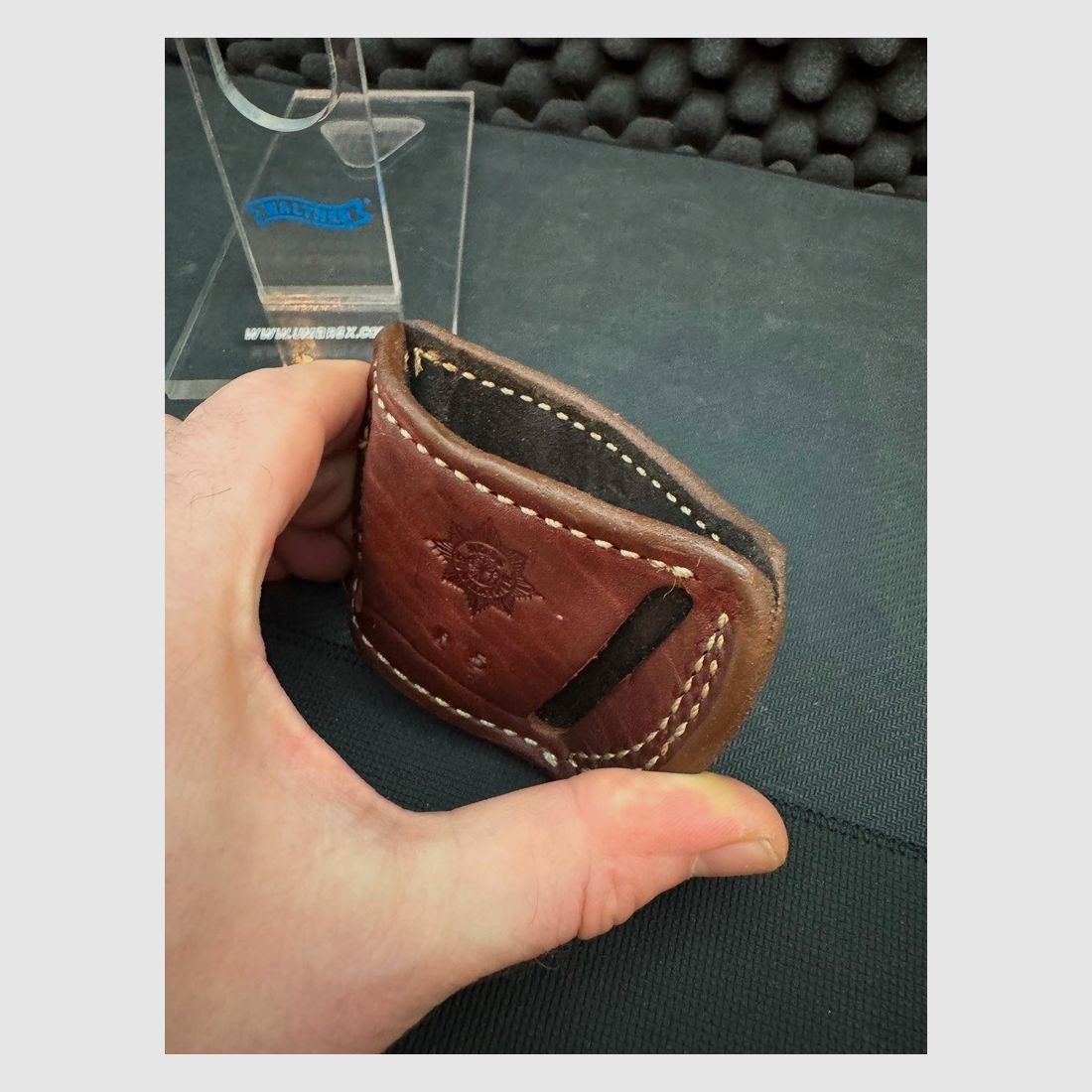 Schnllziehholster, Gürtelholster, Leder, Ross Gunleather, Wildleder, Revolver(?!), Markenholster