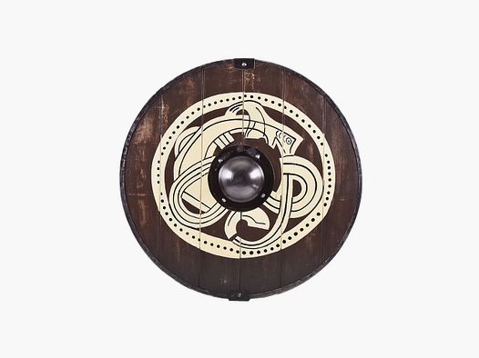 Viking Round Shield with Grip Animal Motif