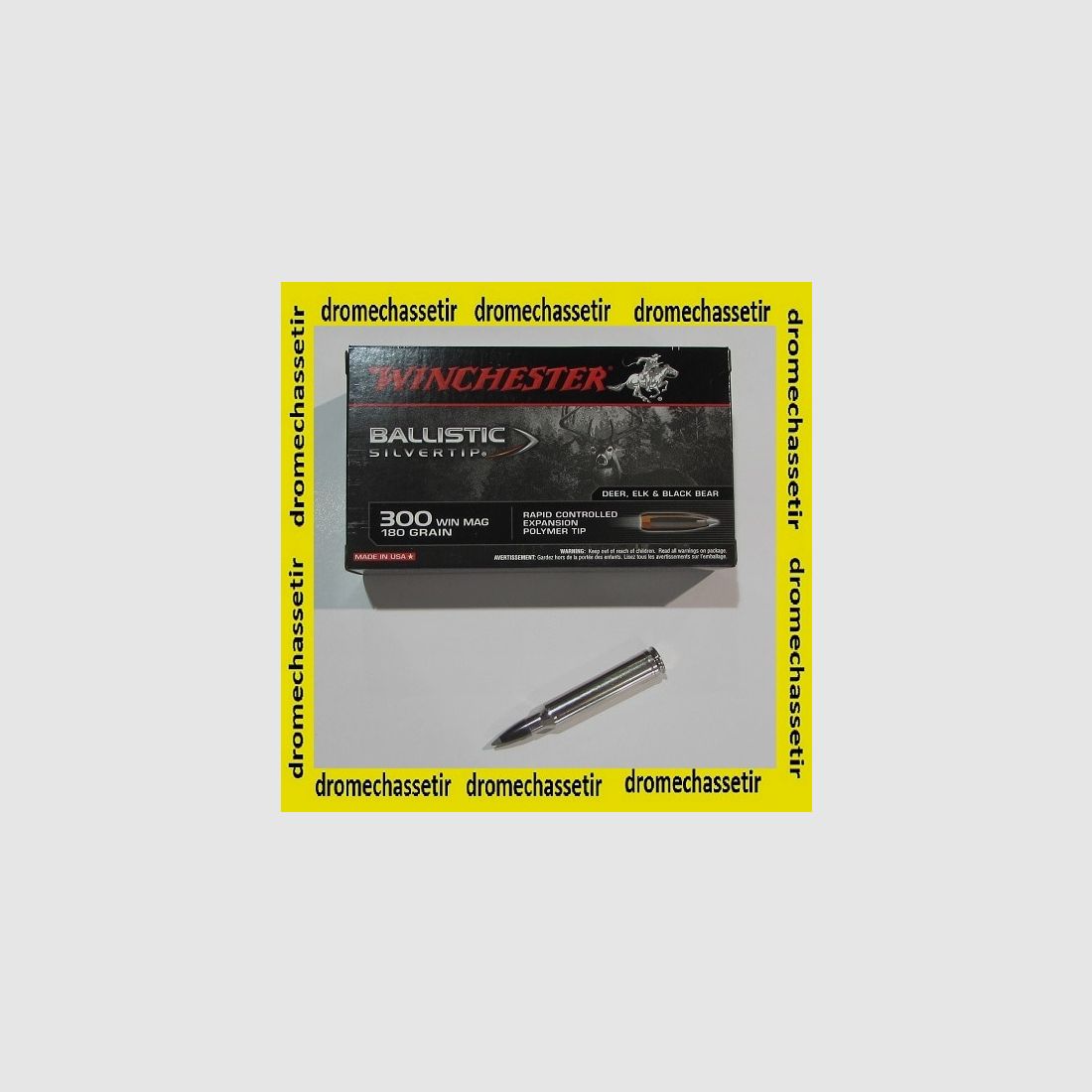 1 Schachtel mit 20 Patronen im Kaliber 300 Winchester Magnum, Winchester Ballistic Silvertip 180 grains